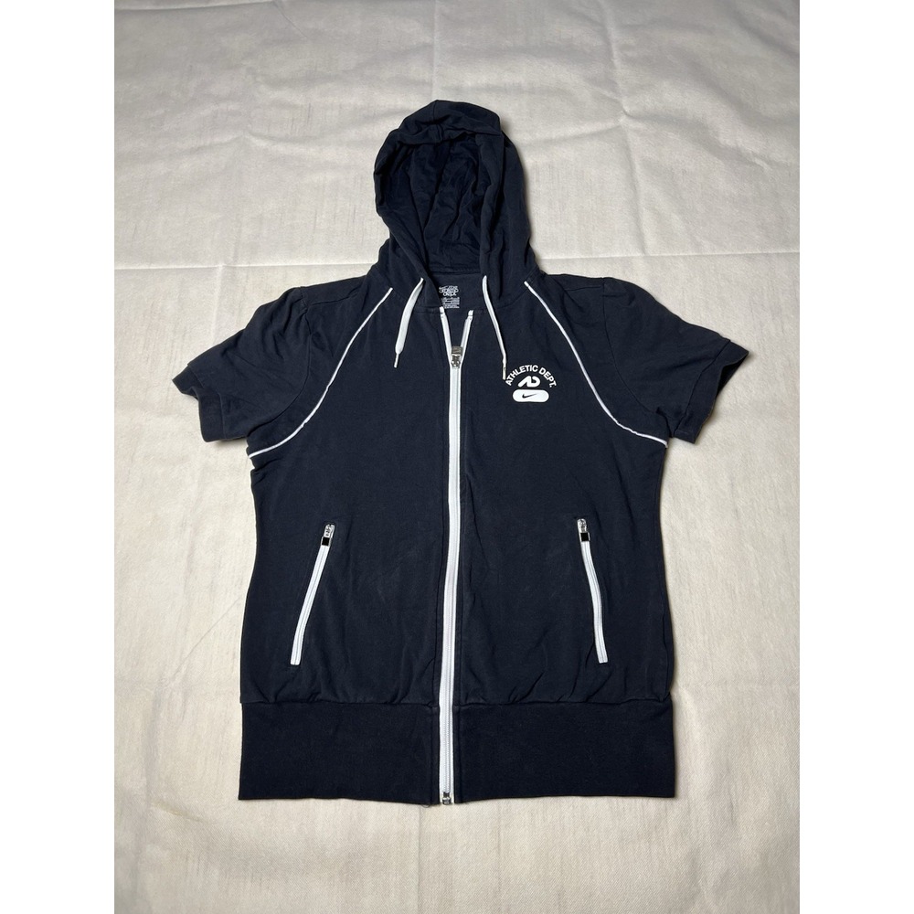Nike The Athletic Dept Women's Full Zip Short Sleeve Hoodie Pockets Large